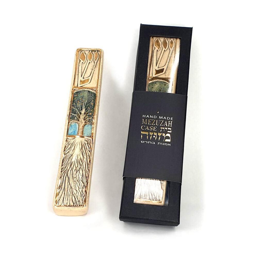 MEZUZAH TREE OF LIFE Hand made ceramic Amir rom