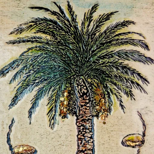 DATE PALM - Handmade ceramic plaque - Image 3