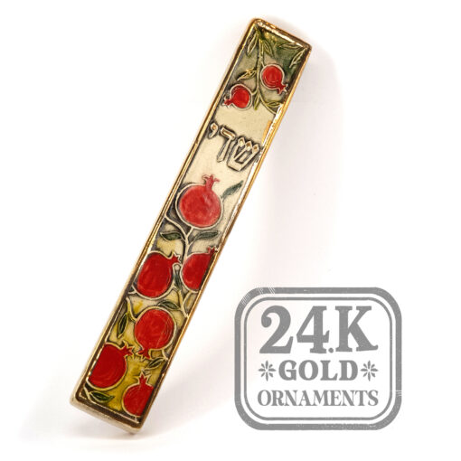 MEZUZAH POMEGRANATE OF ISRAEL - Hand made ceramic